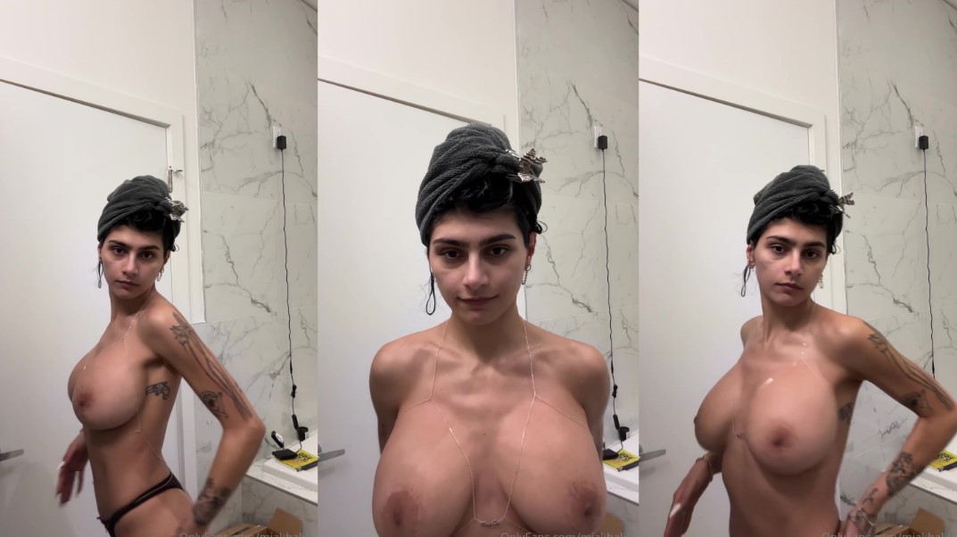 Mia khalifa lave las bolsas sin romperse